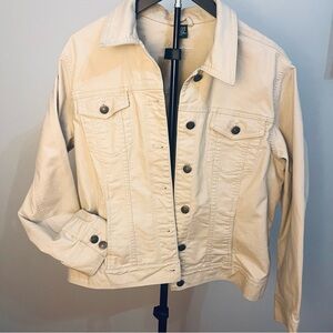 Eddie Bauer Cream Denim Jacket size XL